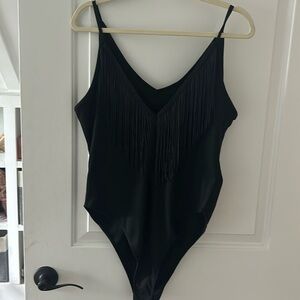 Ribbed Fringe Bodysuit